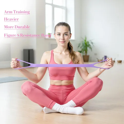Miniatura 8 de Figura 8 Banda de resistencia con asas Bandas elásticas para entrenar brazo espalda hombro entrenamiento Cuerdas elásticas Equipo de ejercicio