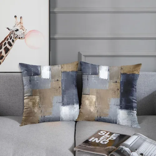 Miniatura 3 de Britimes Fundas de almohada modernas para decoración del hogar, 16 x 16 pulgadas, juego de 2 fundas de almohada decorativas, fundas de almohada