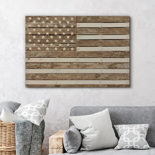 Miniatura 3 de wall26 Lienzo impreso para pared, panel de madera, bandera de Estados Unidos, historia educativa y escolar, arte moderno, nacional, clásico