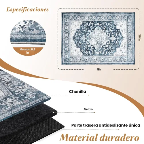 Miniatura 3 de Tapete para silla de oficina para suelo de madera dura y azulejos, 36 x 48 pulgadas, antideslizante debajo del escritorio, tapete para silla