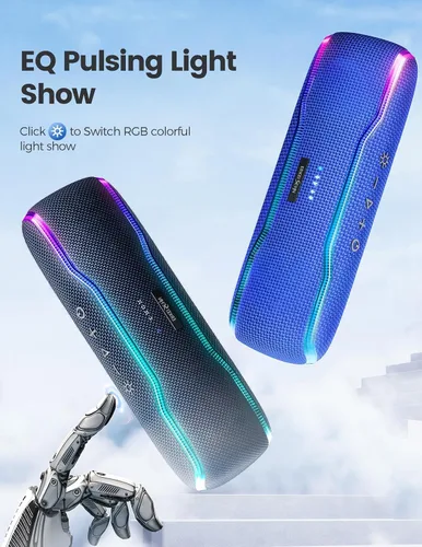 Miniatura 3 de ERKEI SEHN Altavoz Bluetooth, altavoces inalámbricos impermeables IPX7, luz intermitente, súper graves de 25 W, tiempo de reproducción de 24 horas