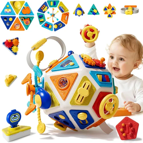 Juguete sensorial Montessori de 22 en 1 para niños pequeños, juguete sensorial Montessori e inclinación de viaje para niños pequeños, juguete activo