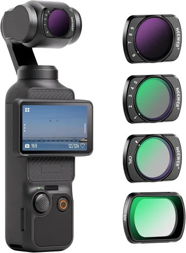Miniatura 13 de NEEWER ND & CPL Kit de Filtros para Pocket 3 (Paquete de 3), ND4 ND8 CPL Juego de Filtros Polarizadores de Densidad Neutra Magnéticos con Vidrio