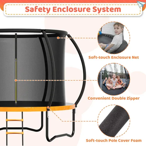 Miniatura 6 de Zevemomo - Trampolines de 8.0 pies, 10.0 pies, 12.0 pies, 14.0 pies, 16.0 pies, para exteriores, trampolines para niños y adultos, trampolines