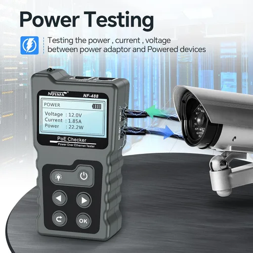 Miniatura 3 de NOYAFA NF-488 - Probador de cable POE para alimentación sobre Ethernet, comprobación de continuidad de cable de red, detector de bucle invertido POE