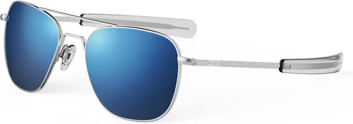 Randolph USA - Lentes de sol de aviador para hombre o mujer cromo mate clásicos polarizados y no polarizados con protección UV