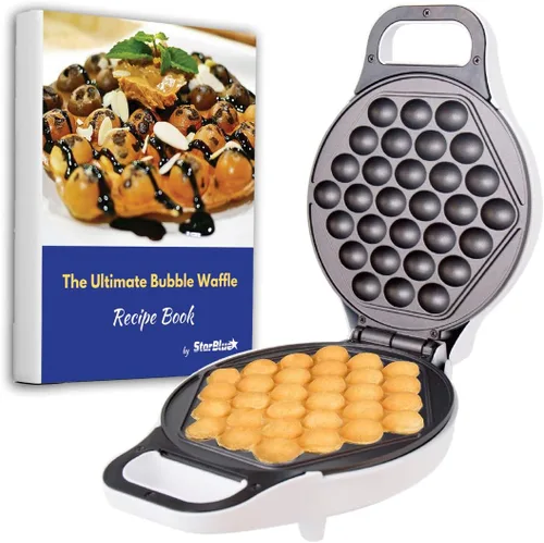 Máquina de gofres de huevo de Hong Kong de StarBlue con libro electrónico de recetas de BONUS - Haga gofres de huevo de burbuja estilo Hong Kong en