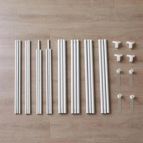 Miniatura 4 de Mengersi - Cortinas para marco de cama con dosel tamaño completo, postes, soporte de marco para cortinas para camas de metal o madera, decoración