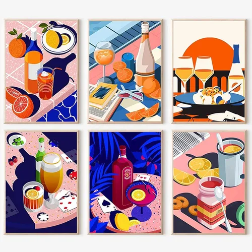 Miniatura 18 de JATOK Paquete de 6 kits de pintura por números para adultos, kits de pintura para principiantes en lienzo de colores con símbolos claros, pintura