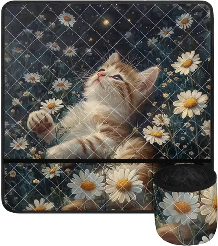 Miniatura 47 de Alfombrilla para máquina de coser con estampado de manzanas rojas para mesa con bolsillos, resistente al polvo, compatible con máquina de coser