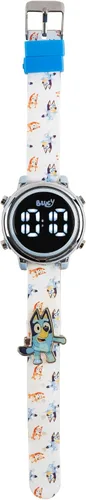 Miniatura 5 de Accutime Bluey and Bingo - Reloj digital de cuarzo para niños pequeños, niños y niñas, correa de silicona blanca con pantalla digital negra, azul