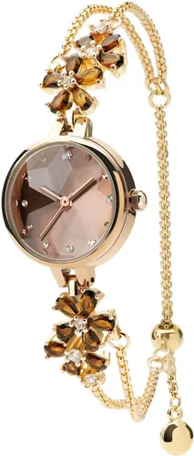 Miniatura 22 de TIME100 Reloj de pulsera para mujer, de cuarzo, con esfera verde, bisel con cristales en el movimiento, correa de pulsera con diamantes, resistente