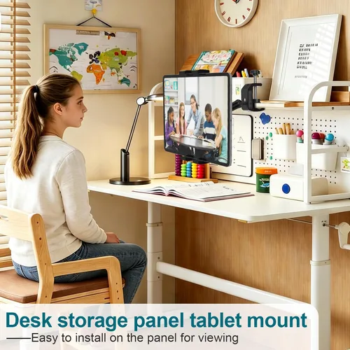 Miniatura 4 de Soporte para tablet debajo del gabinete, soporte para tableta de cocina, soporte para iPad para escritorio/mesa/tabla/silla, compatible