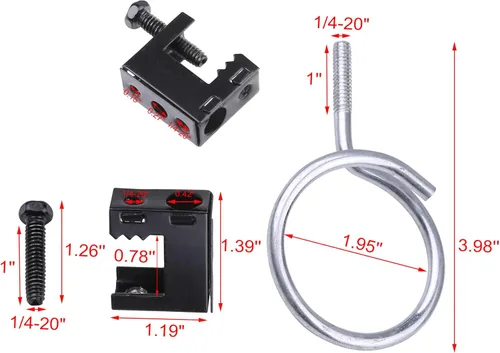 Miniatura 4 de 50 abrazaderas de haz de 1/4" x 20 con anillos de brida roscados de 2" de diámetro, para cable de bajo voltaje soporte y sistema de gestión