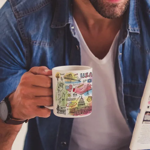 Miniatura 5 de PYD Life Tazas de sublimación en blanco de 11 onzas, tazas de café a granel, tazas de fotos de cerámica blanca al por mayor para Cricut Mug Press
