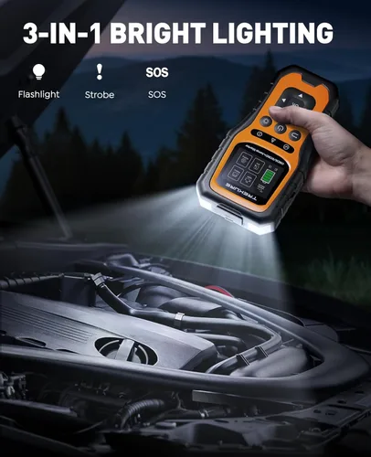 Miniatura 6 de Arrancador de batería de automóvil con escáner OBD2 5000A, arrancador de batería de automóvil portátil (toda gasolina/10L diésel), caja de arranque
