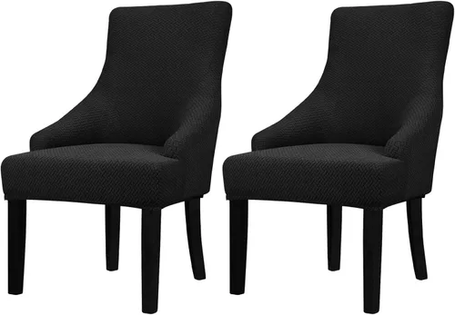 Miniatura 57 de Lellen Funda elástica de terciopelo para silla con respaldo de ala, funda protectora reutilizable para comedor, banquete, decoración del hogar, etc.