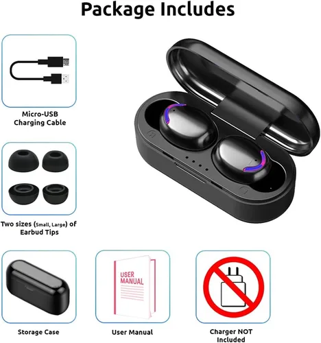 Miniatura 7 de Auriculares inalámbricos V5.3 Bluetooth compatibles con Xiaomi M2007J20CG Funda micro delgada actualizada Quad Mic 8D Bass IPX7 Negro (black Mini)