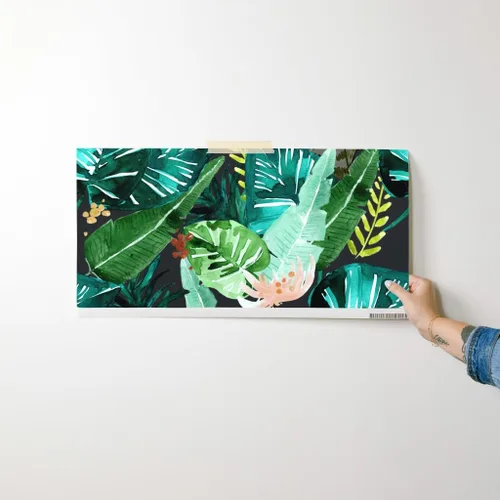 Miniatura 7 de Spoonflower Papel tapiz para despegar y pegar, hojas oscuras tropicales, hojas de plátano, selva, palma, verde, papel tapiz extraíble personalizado