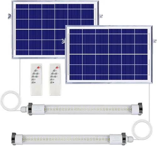 Miniatura 8 de MEIHONG Lámpara solar de techo, luz de techo de porche con control remoto, luces solares regulables con temporizador, luces de glorieta con sensor