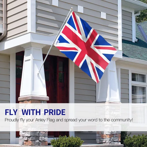 Miniatura 2 de Anley Fly Breeze - Bandera británica de Reino Unido de 3 x 5 pies, colores vivos y a prueba de decoloración, cabecera de lona y doble costura