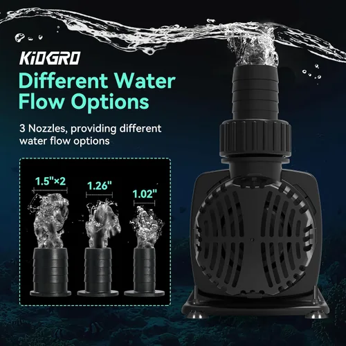 Miniatura 5 de Bomba de agua sumergible 3968 GPH, bomba de estanque de 110 W con 29.6 pies. Altura de elevación para piscina de estanque Koi, cascada, pecera