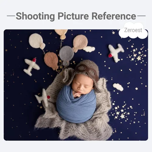 Miniatura 7 de Zeroest Accesorios de fotografía para bebé, sombreros de piloto, trajes de sesión de fotos, disfraz de ganchillo para niño y niña, sombrero de punto