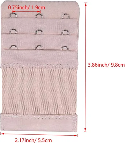 Miniatura 3 de Bra Extender 3 Hooks 3 Rows Elastic Bra Band Hook Strap Extensions for Women, Pack of 4