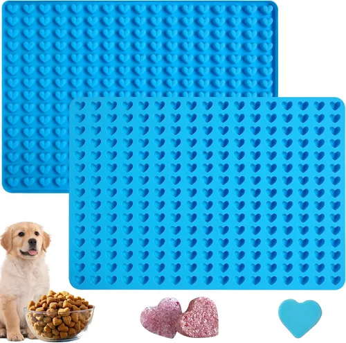 Miniatura 8 de Sidosir 2 moldes redondos de silicona de 468 cavidades para gotas de chocolate, molde para hornear golosinas para perros, moldes de caramelo de Mini