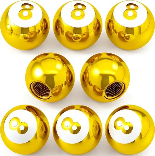 Miniatura 60 de 4 piezas tapas de vástago de válvula de neumático estilo bola 8, cubiertas universales de vástago de válvula de neumático con núcleo de cobre a