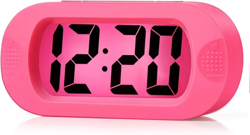 Miniatura 14 de Plumeet Reloj Despertador para Niños LCD Digital Grande Relojes Despertadores de Viaje con Repetición y Luz Nocturna - Sonido Ascendente