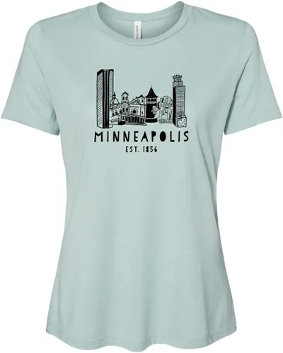 Miniatura 26 de Cute Women's Screen Printed Crew Neck Tee, Shirts With Sayings, Dusty Blue or Olive