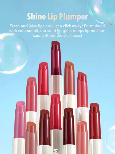 Miniatura 6 de SHEGLAM PoutPerfect - Lápiz labial sólido hidratante no pegajoso con aceite de coco, temporada de bayas