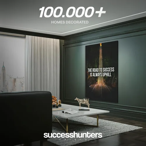 Miniatura 6 de Lienzo decorativo motivacional para pared con texto en inglés "Road To Successful" (Camino al éxito), diseño motivacional para la oficina, con texto