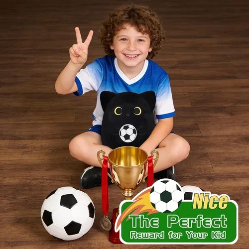 Miniatura 5 de Peluche de gato negro de 8 pulgadas, lindo animal de peluche con béisbol, animal de peluche suave de béisbol para niños y niñas, regalos de béisbol