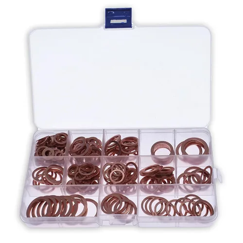 Miniatura 6 de WFLNHB Surtido de arandelas de cobre, 280 piezas de arandelas planas de cobre macizo, 12 tamaños SAE para electrodomésticos industriales y eléctricos