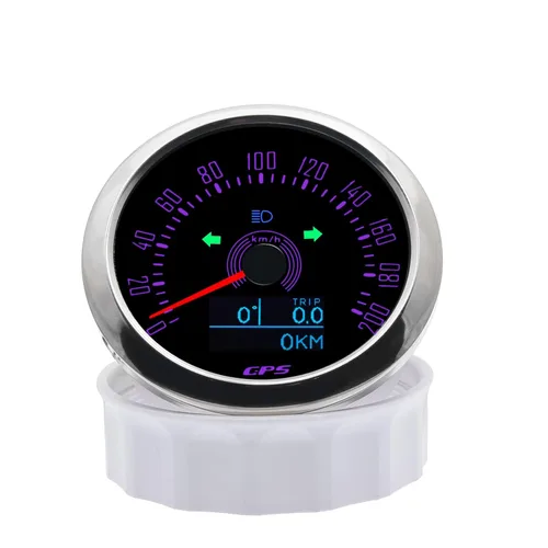 Miniatura 7 de KAOLALI Velocímetro GPS de 85 mm 0-200 km/h para embarcaciones, velocímetro impermeable marino, medidor de velocidad con COG, kilometraje total