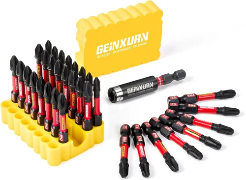 Miniatura 10 de Geinxurn Juego de puntas de destornillador de impacto, 99 piezas de 1 "/2 "multi cabeza magnética S2 puntas de destornillador de acero
