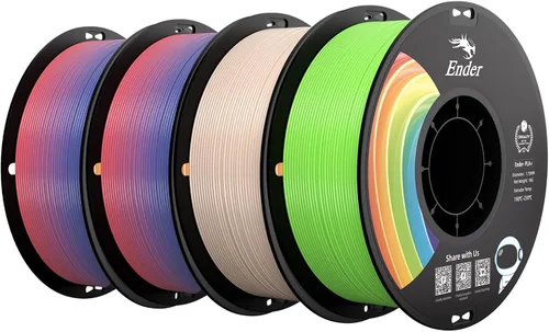 Miniatura 39 de Creality Filamento PLA+ Negro 1.75mm, filamento para impresora 3D de alta resistencia y sin enredos, embalaje al vacío, filamento para impresión 3D