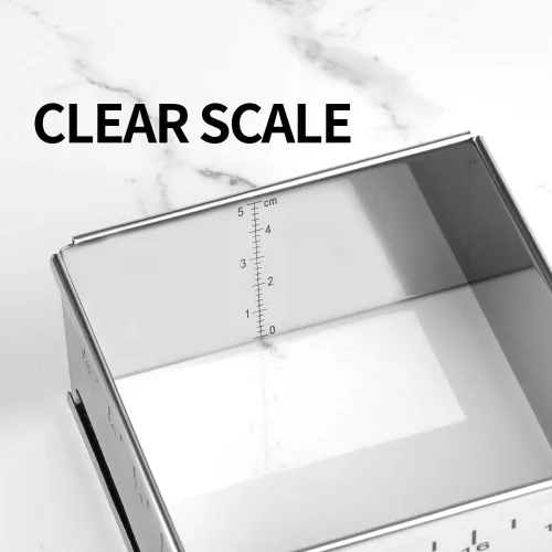 Miniatura 7 de Molde de anillo extensible de acero inoxidable para tartas con forma cuadrada desmontable, molde de mousse antiadherente para herramientas
