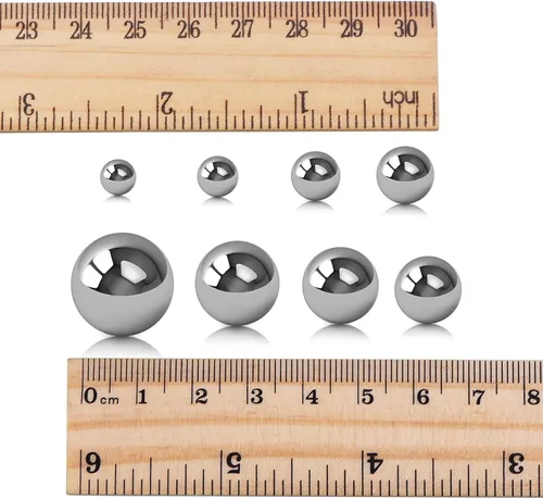 Miniatura 5 de SATINIOR Bolas para hacer anillos de moneda, bola de mancha de puño de mono, surtido de 3/4, 5/8, 9/16, 1/2, 7/16, 3/8, 5/16 y 1/4 pulgadas, bola