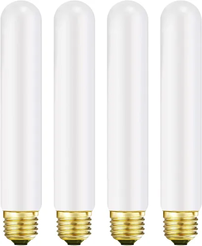 Miniatura 10 de Bombilla LED T10 de 11.8 pulgadas, base E26, ópalo mate de porcelana, blanco cálido 2700K, regulable Edison 6W, bombilla tubular LED, 500LM, T10