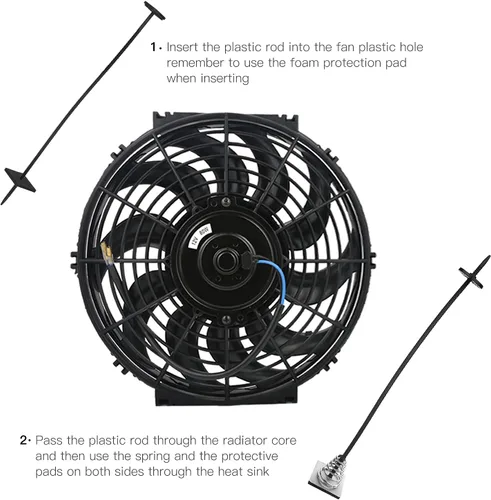 Miniatura 2 de Mellbree Kit de montaje de ventilador, kit de montaje de ventilador de radiador eléctrico compatible con ventilador de refrigeración eléctrico