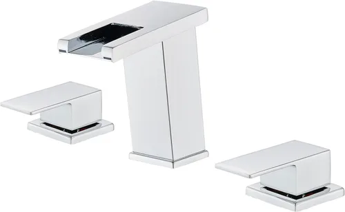 Miniatura 7 de AVSIILE Grifo de Baño LED de 3 Orificios, Grifos de Baño de Cascada Cromados, Grifo de Lavabo de Baño Moderno de 8 Pulgadas de Separación Amplia