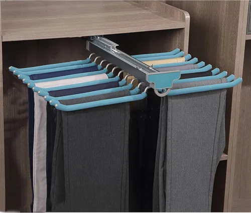 Perchero extraíble de doble fila, 20 brazos, estante de acero para pantalones, organizador de pantalones extraíble, colgador de pantalones montado