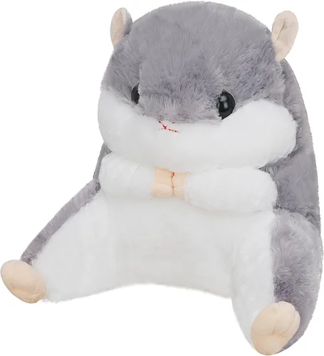 Miniatura 3 de Clobeau Almohadas lumbares de felpa de hámster de dibujos animados, cojín para descansar en la cintura, almohadas de lectura para adultos, almohada
