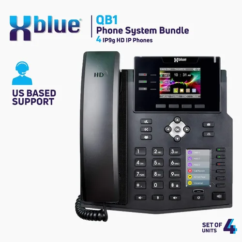 Miniatura 7 de Xblue QB1004 - Paquete de sistema QB con 4 teléfonos IP IP9g, incluyendo asistente automático, correo de voz, extensiones de teléfono celular