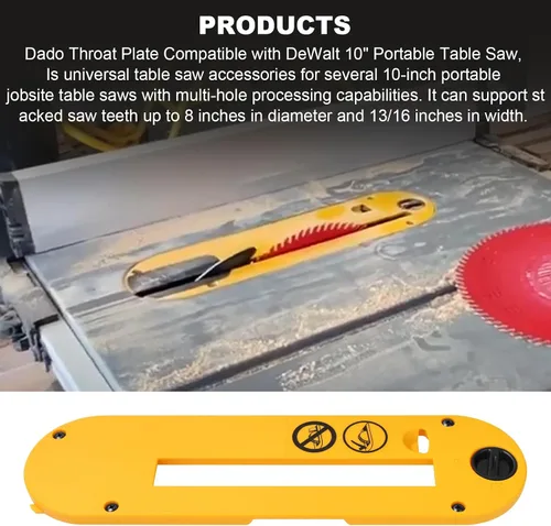 Miniatura 6 de DWE7402DI - Accesorios para sierra de mesa, placa de garganta para sierra de mesa DeWalt de 10 pulgadas, hojas de Dado para sierra de mesa DeWalt