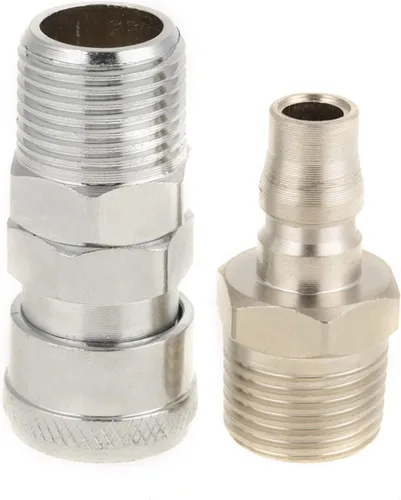 Miniatura 8 de Juego de acopladores de conexión BSP de 1/2 pulgadas, conector de compresor de aire con enchufe de 4 puertos y 4 enchufes, accesorios de aire