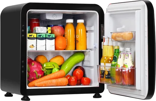 Miniatura 11 de COSTWAY Mini refrigerador de 1.6 pies cúbicos, refrigerador compacto con descongelación automática, puerta reversible individual, termostato Blanco